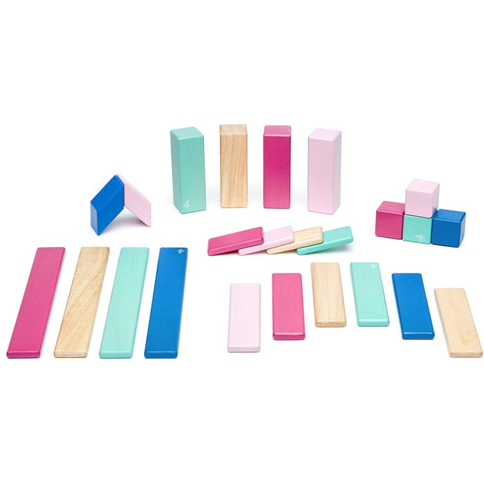 Tegu 24-Piece Magnetic Block Set - Blossom