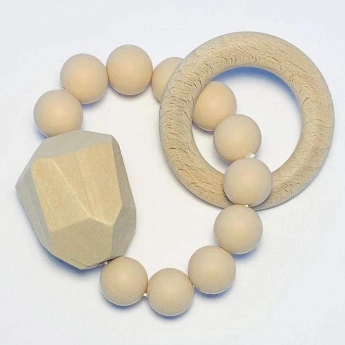 Sugar + Maple Silicone + Beechwood Teether Gem