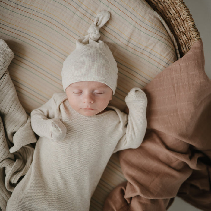 Mushie Ribbed Baby Beanie