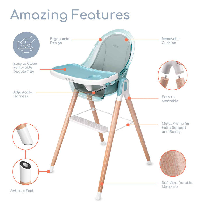 Children of Design 6-in-1 Classic High Chair + Cushion