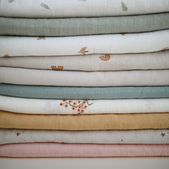 Mushie Organic Cotton Muslin Swaddle Blanket