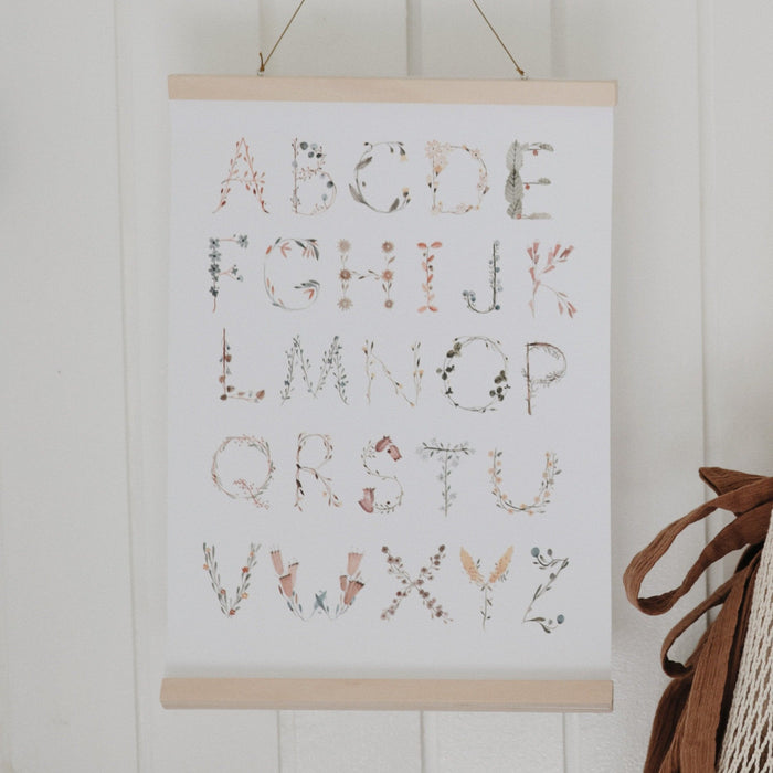 Mushie Alphabet Floral Poster