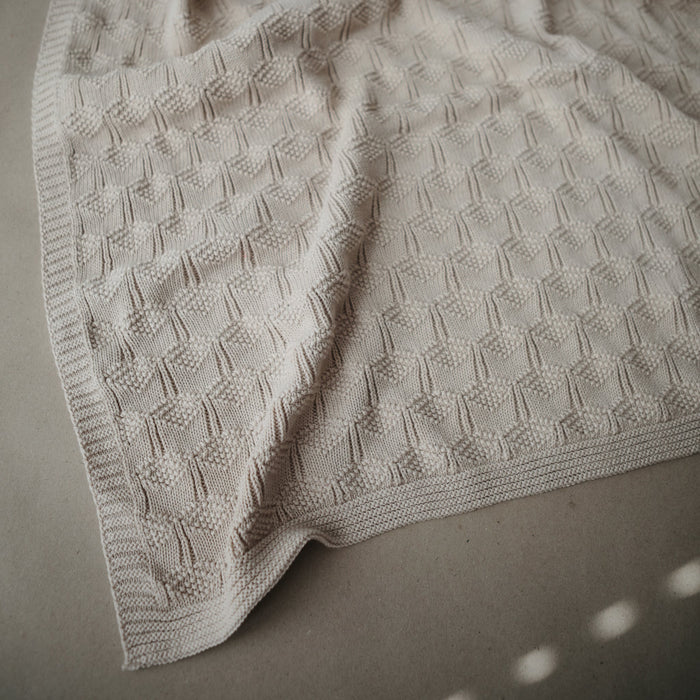 Mushie Knitted Honeycomb Baby Blanket