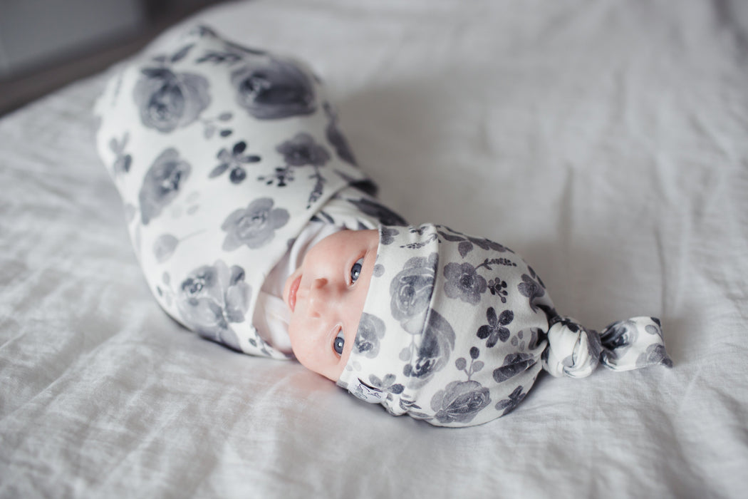 Copper Pearl Newborn Top Knot Hat - Rowan