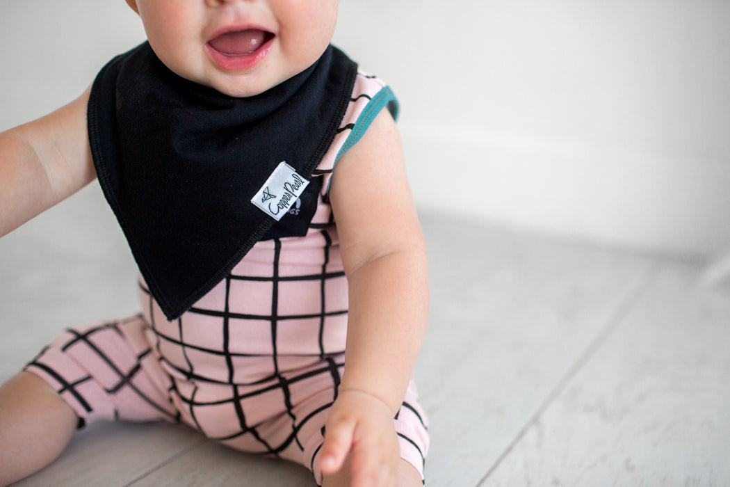 Copper Pearl Baby Bandana Bibs - Black Basics