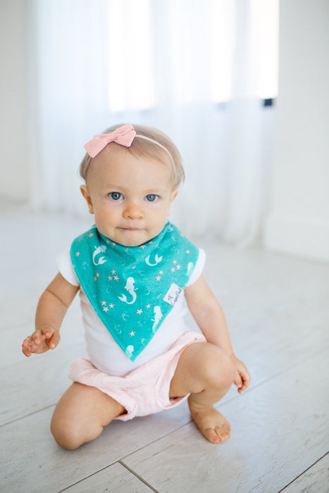 Copper Pearl Baby Bandana Bibs - Coral