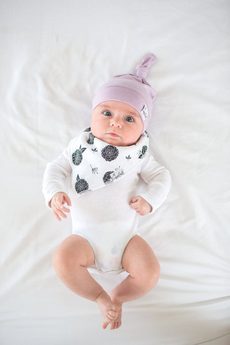 Copper Pearl Newborn Top Knot Hat - Lily