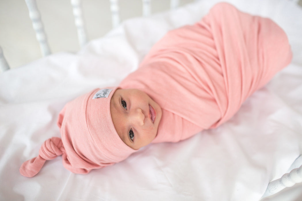 Copper Pearl Newborn Top Knot Hat - Darling