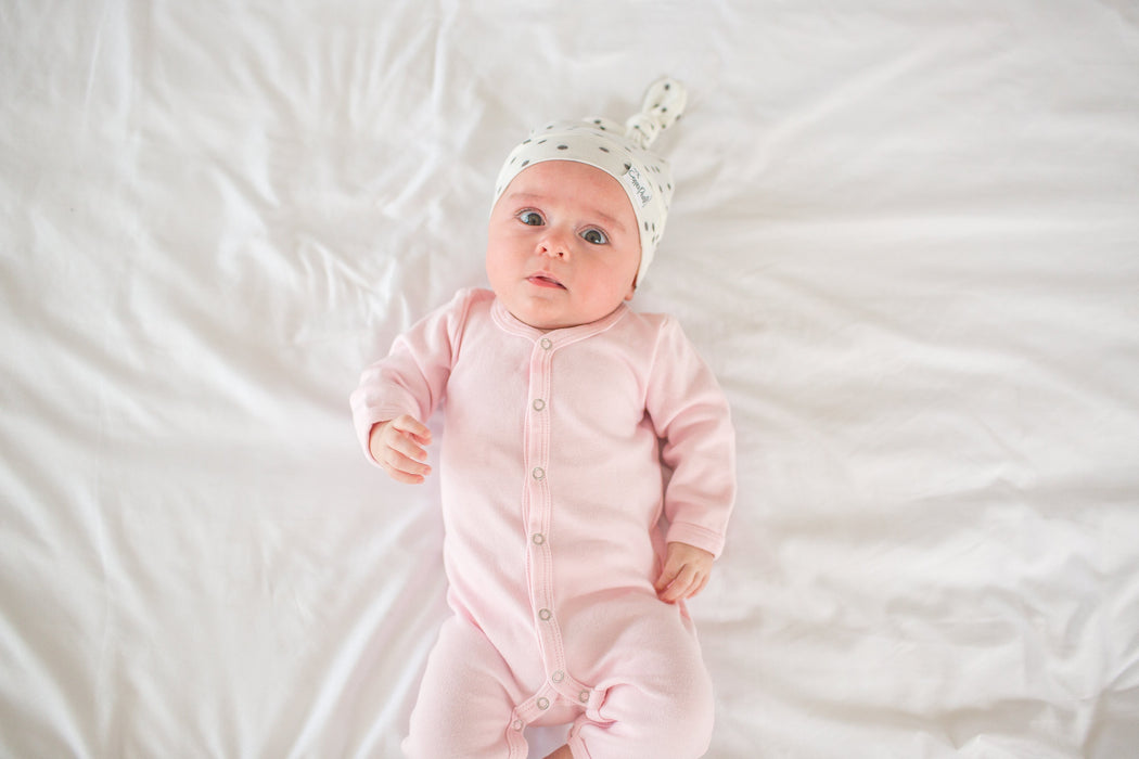 Copper Pearl Newborn Top Knot Hat - Willow