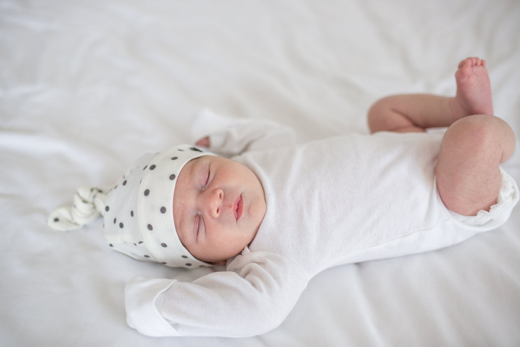 Copper Pearl Newborn Top Knot Hat - Willow