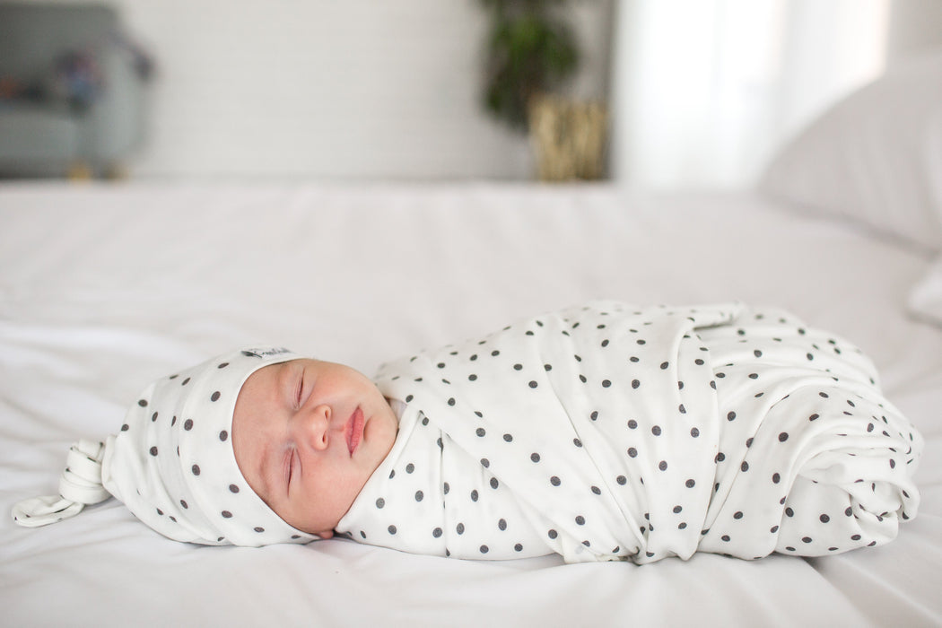 Copper Pearl Newborn Top Knot Hat - Willow