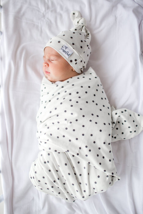 Copper Pearl Newborn Top Knot Hat - Willow