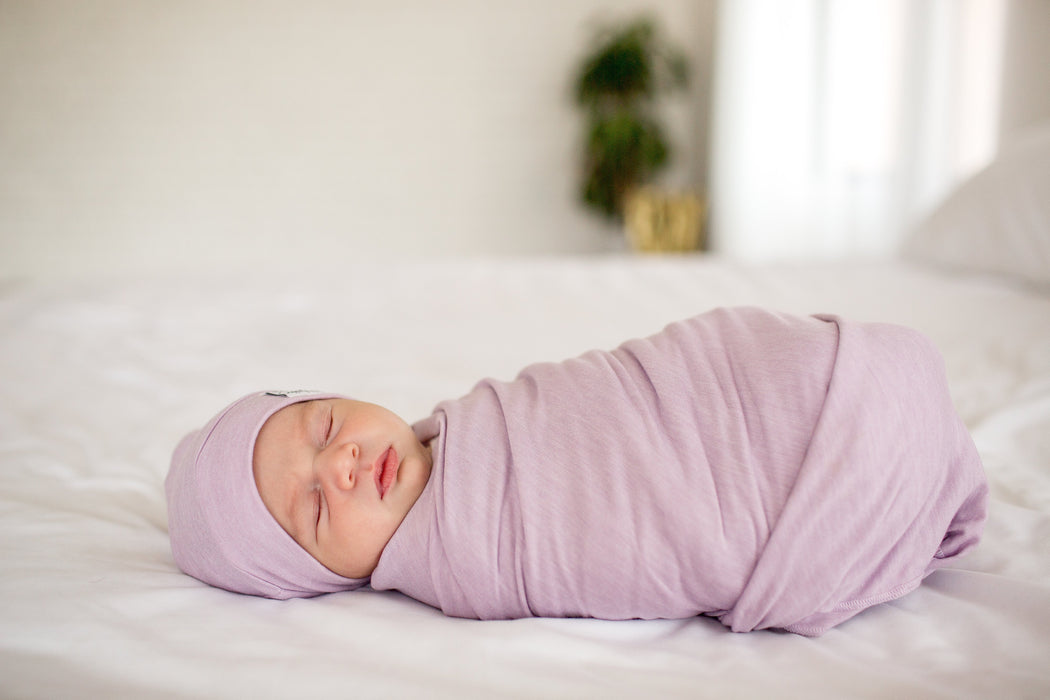 Copper Pearl Newborn Top Knot Hat - Lily