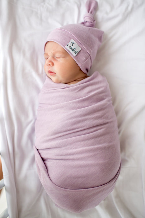 Copper Pearl Newborn Top Knot Hat - Lily