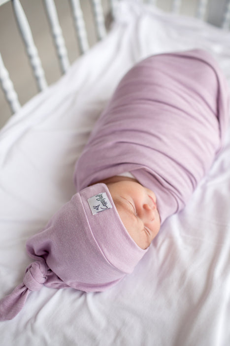 Copper Pearl Newborn Top Knot Hat - Lily