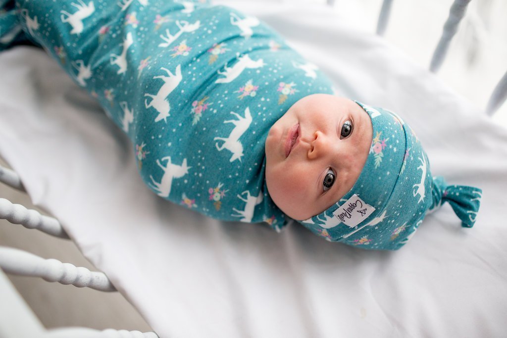 Copper Pearl Newborn Top Knot Hat - Whimsy