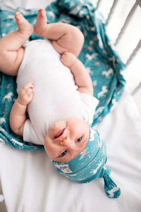 Copper Pearl Newborn Top Knot Hat - Whimsy