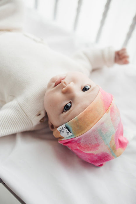 Copper Pearl Newborn Top Knot Hat - Monet