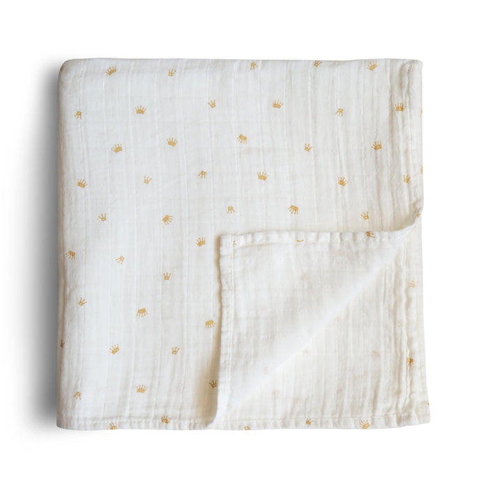 Mushie Organic Cotton Muslin Swaddle Blanket