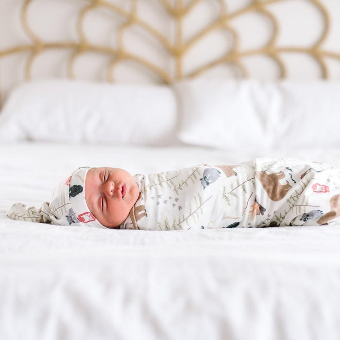 Copper Pearl Knit Swaddle Blanket - Lumberjack