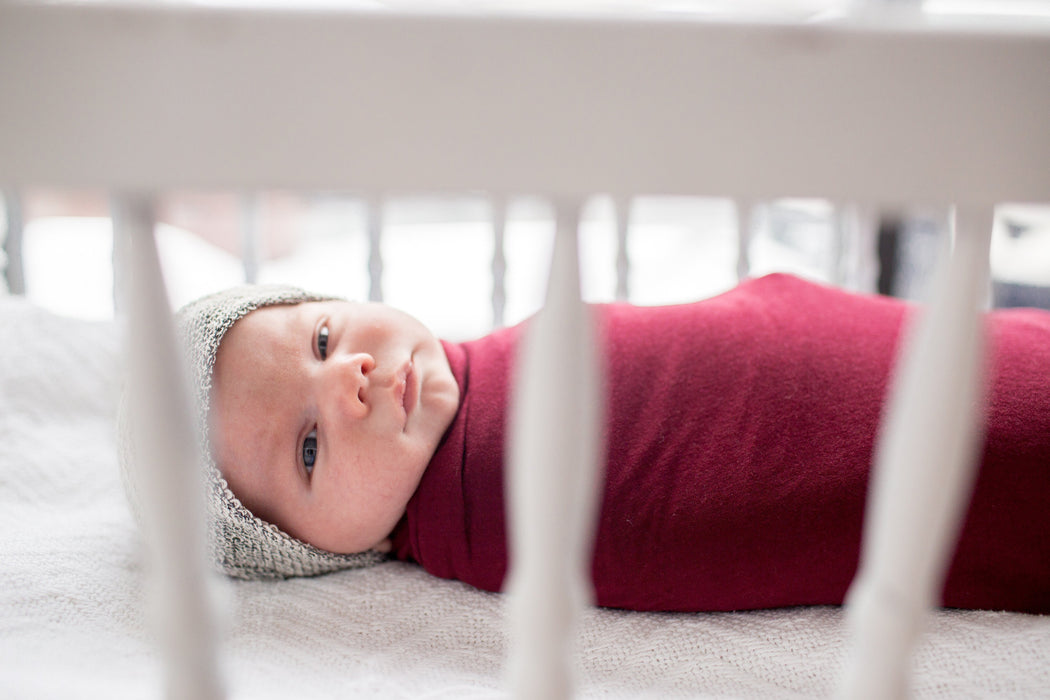 Copper Pearl Knit Swaddle Blanket - Ruby