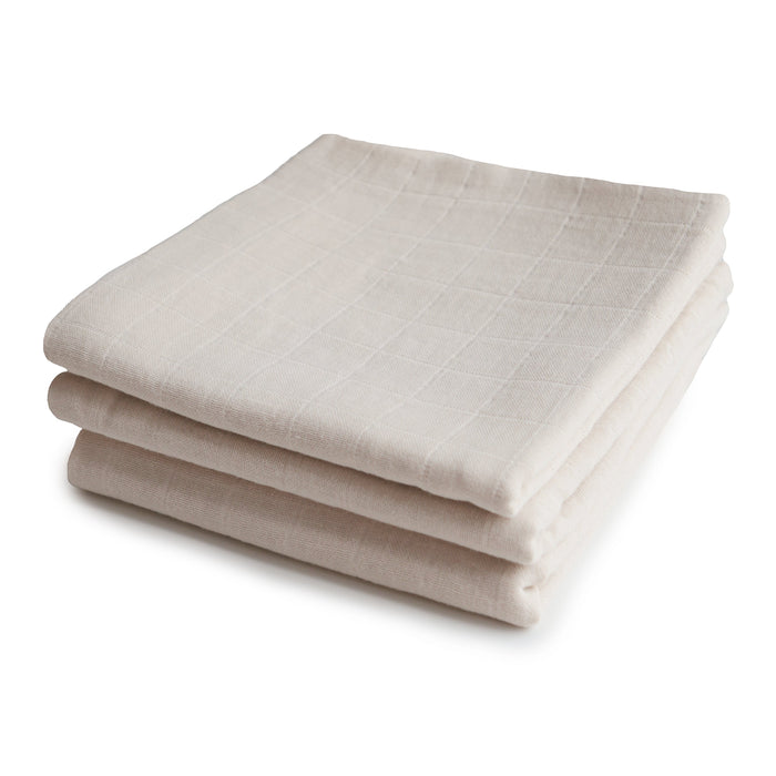 Mushie Organic Cotton Muslin Cloths 3-Pack