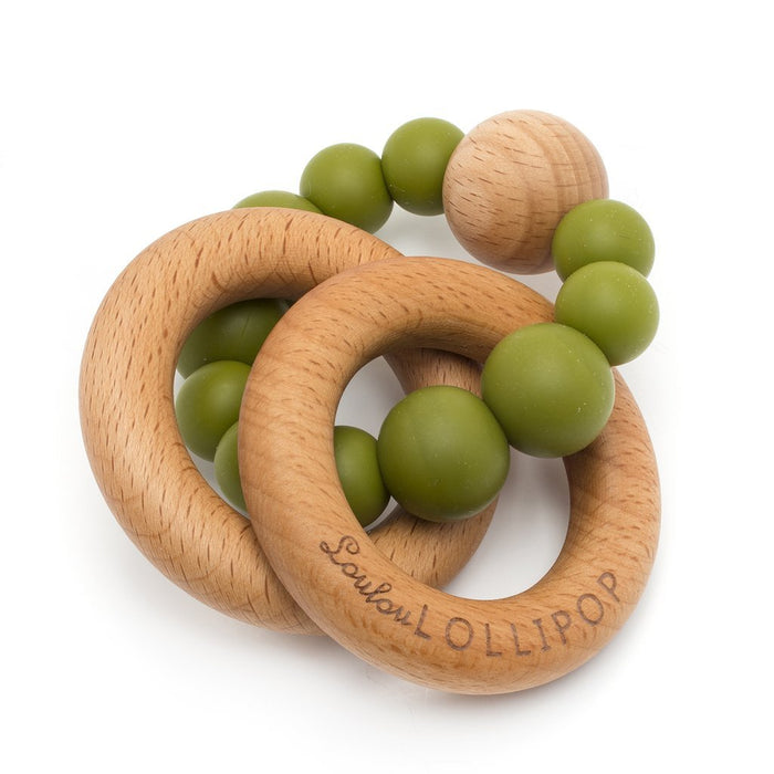 Loulou Lollipop Bubble Wood + Silicone Teether