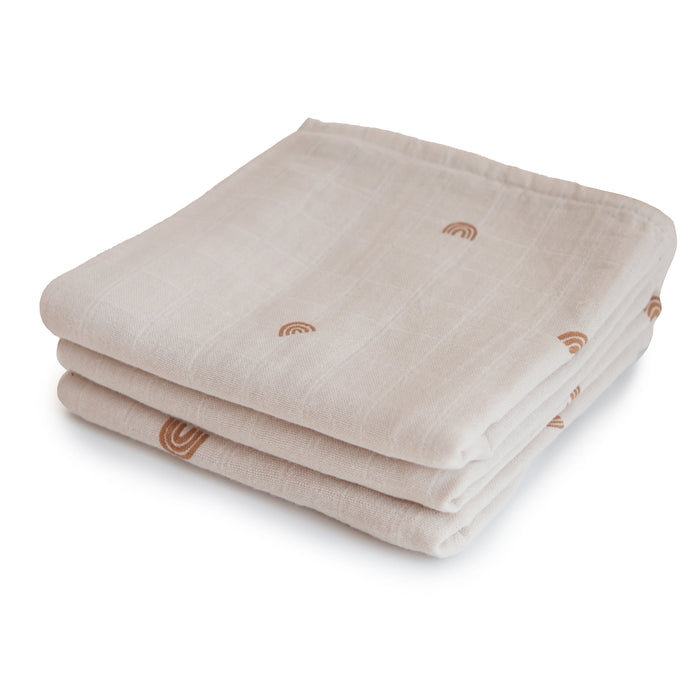 Mushie Organic Cotton Muslin Cloths 3-Pack