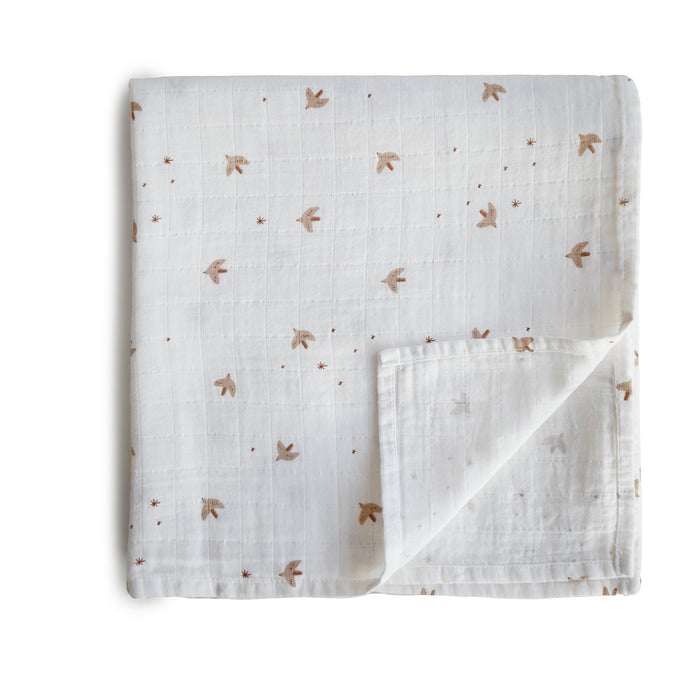 Mushie Organic Cotton Muslin Swaddle Blanket