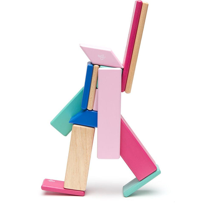 Tegu 14-Piece Magnetic Block Set - Blossom