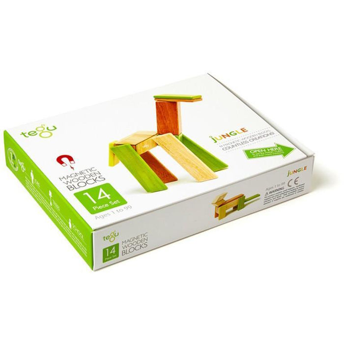 Tegu 14-Piece Magnetic Block Set - Jungle