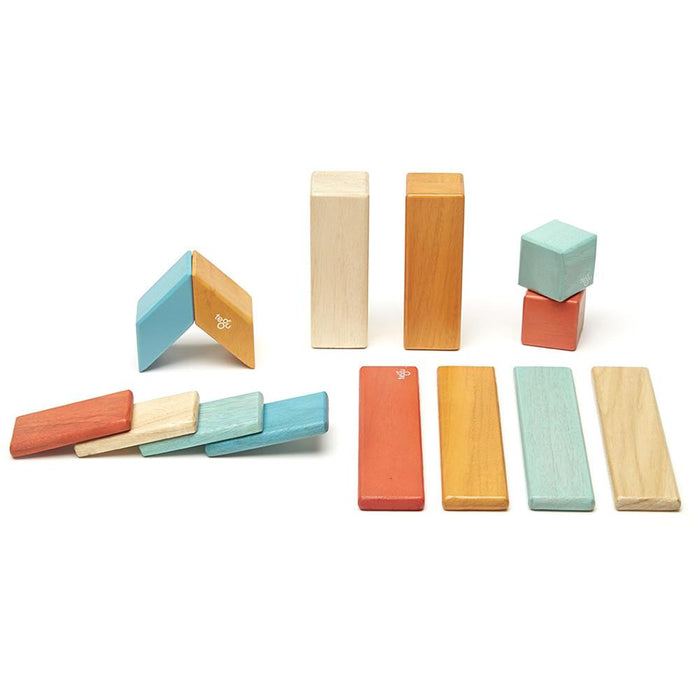 Tegu 14-Piece Magnetic Block Set - Sunset