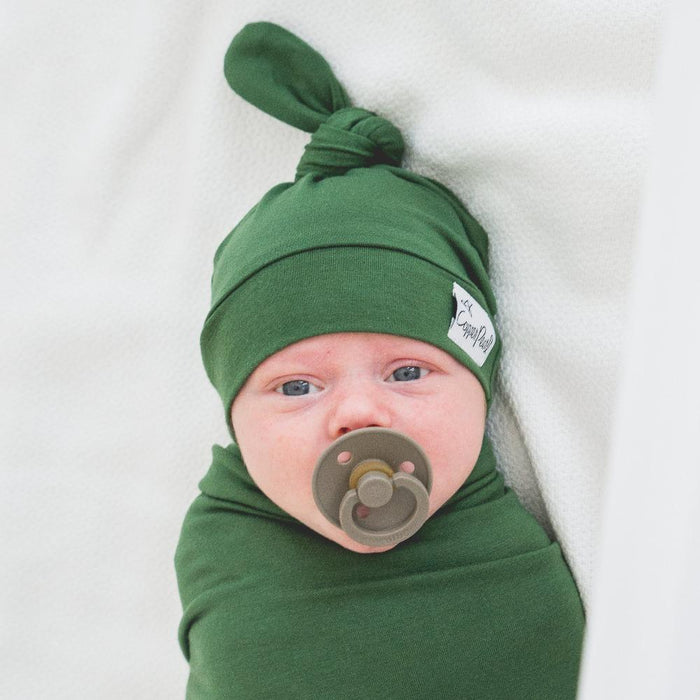 Copper Pearl Newborn Top Knot Hat - Alder