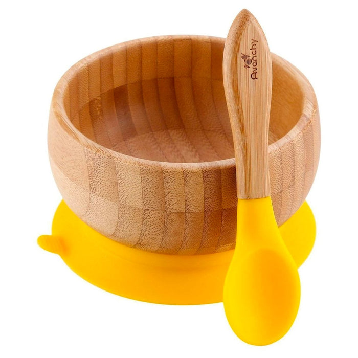 Avanchy Bamboo Stay Put Suction Bowl + Spoon