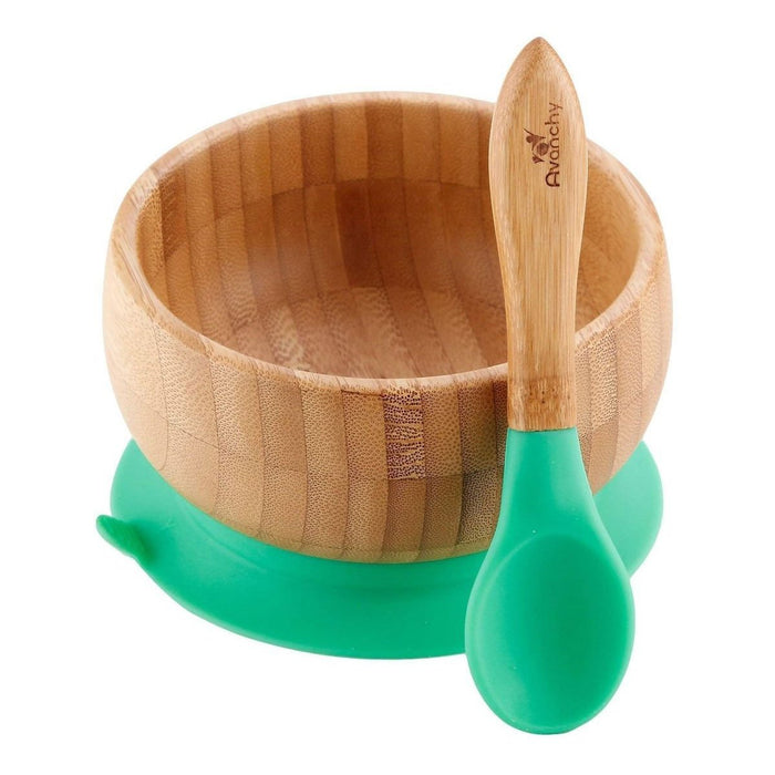 Avanchy Bamboo Stay Put Suction Bowl + Spoon