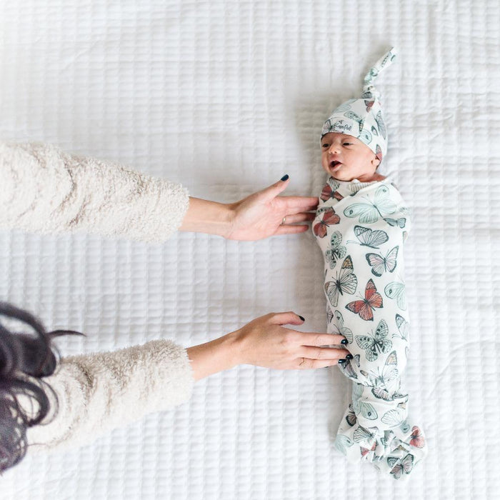 Copper Pearl Knit Swaddle Blanket - Dot