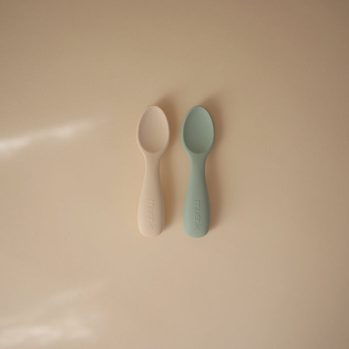 Mushie Silicone Toddler Starter Spoons (2-Pack)