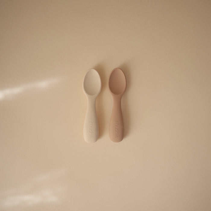 Mushie Silicone Toddler Starter Spoons (2-Pack)