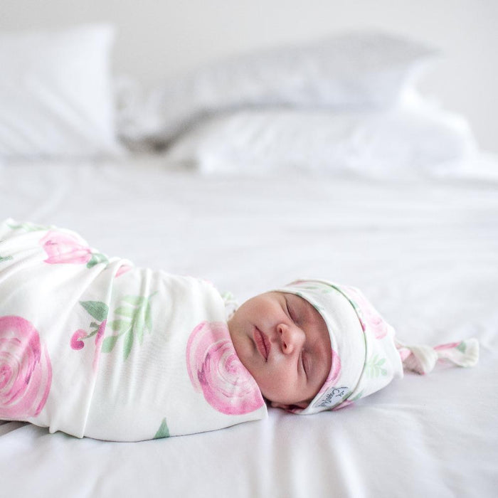 Copper Pearl Newborn Top Knot Hat - Grace