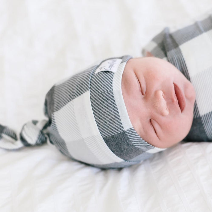 Copper Pearl Newborn Top Knot Hat - Hudson