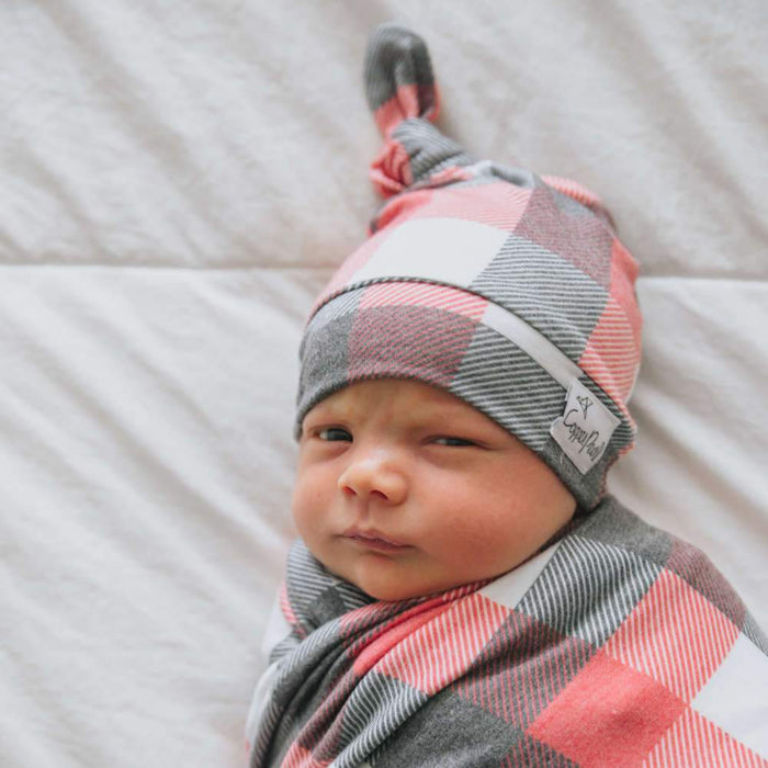 Copper Pearl Newborn Top Knot Hat - Jack