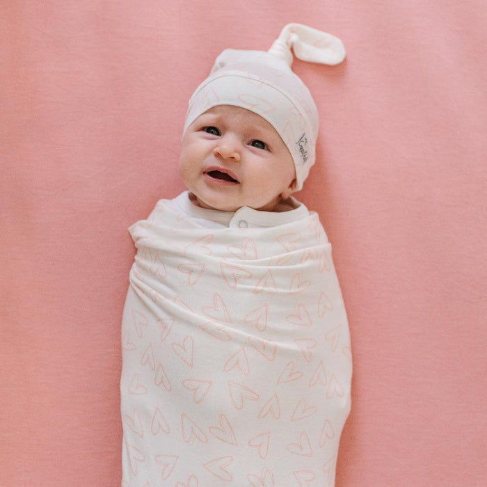 Copper Pearl Newborn Top Knot Hat - Lola