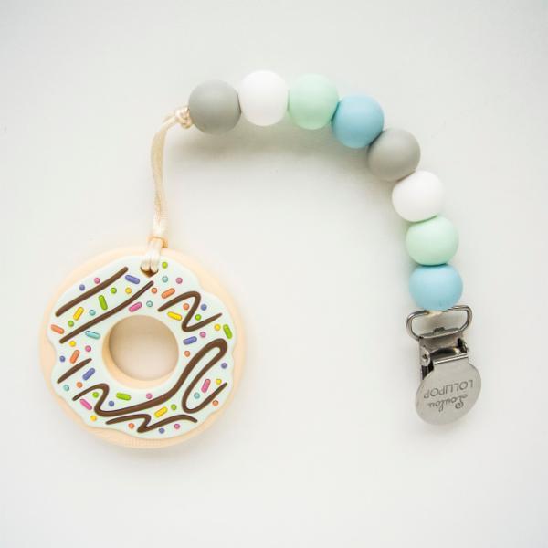 Loulou Lollipop Classic Donut Teether with Holder Set