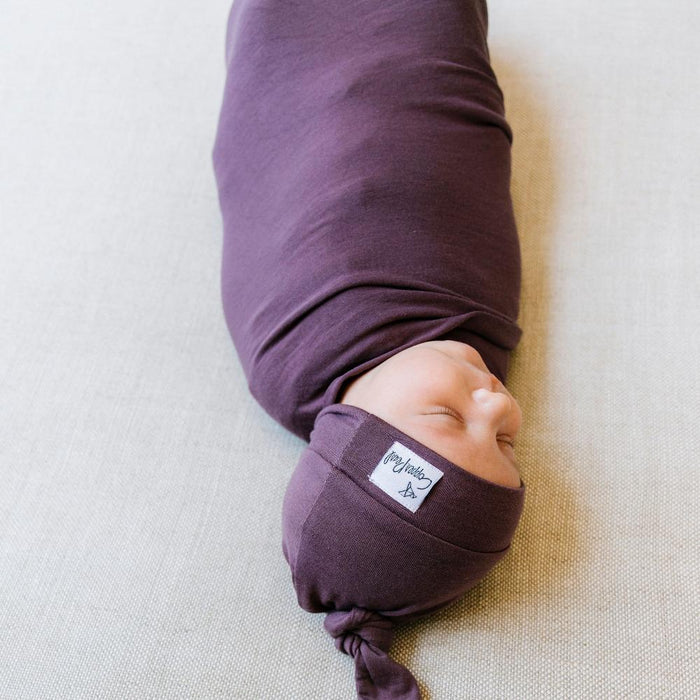 Copper Pearl Knit Swaddle Blanket - Plum