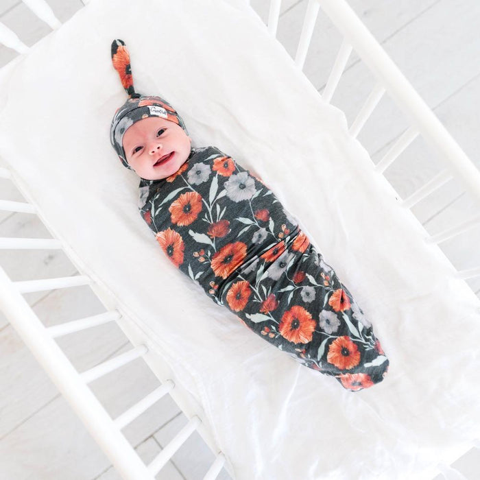 Copper Pearl Knit Swaddle Blanket - Poppy