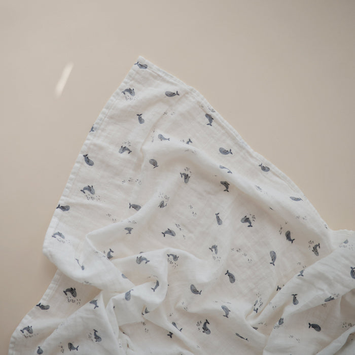 Mushie Organic Cotton Muslin Swaddle Blanket