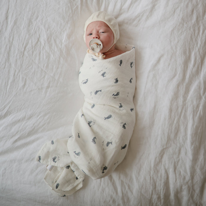 Mushie Organic Cotton Muslin Swaddle Blanket